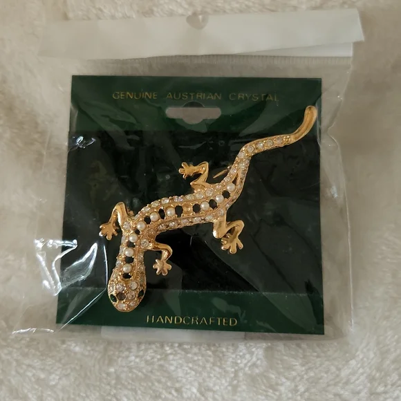 Salamander Brooch Pin Pendant Goldtone NWT - Picture 10 of 16